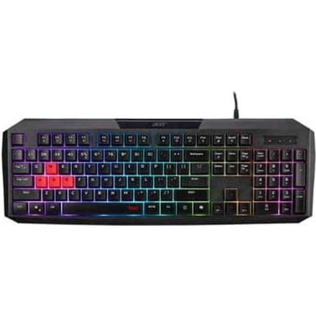 Teclado Gamer Acer Nitro Nkw100, RGB, Membrana De Borracha, Ergonômico e Silencioso USB Tipo-A, ABNT2, Preto - GP.KBD11.05F