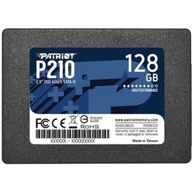 SSD Patriot P210, 128GB, 2.5", SATA 3, Leitura 450MB/s, Gravação 430MB/s, Preto - P210S128G25