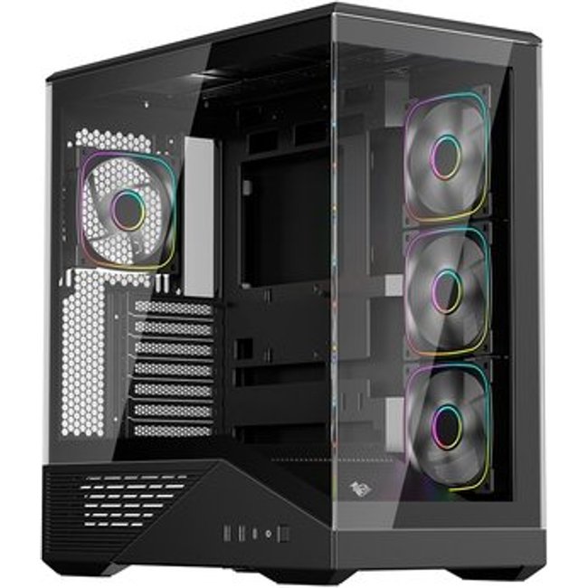Gabinete Gamer 1STPLAYER GM7, Mid Tower, ATX, Lateral em Vidro Temperado, Sem Fan, Preto - GM7-BK