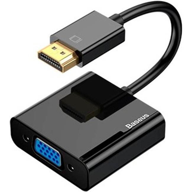 Adaptador HUB Baseus 4K HDMI para VGA, Micro USB e P2, Preto - CAHUB-AH01