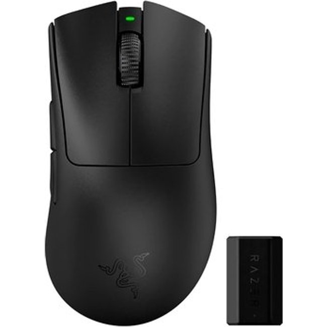 Mouse Gamer Sem Fio Razer DeathAdder V3 Pro + Dongle HyperPolling, Preto - RZ01-04630300-R3WL