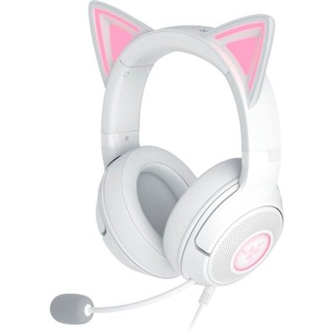 Headset Gamer Razer Kraken Kitty V2, Chroma RGB, Conexão USB, Branco - RZ04-04730600-R3U1