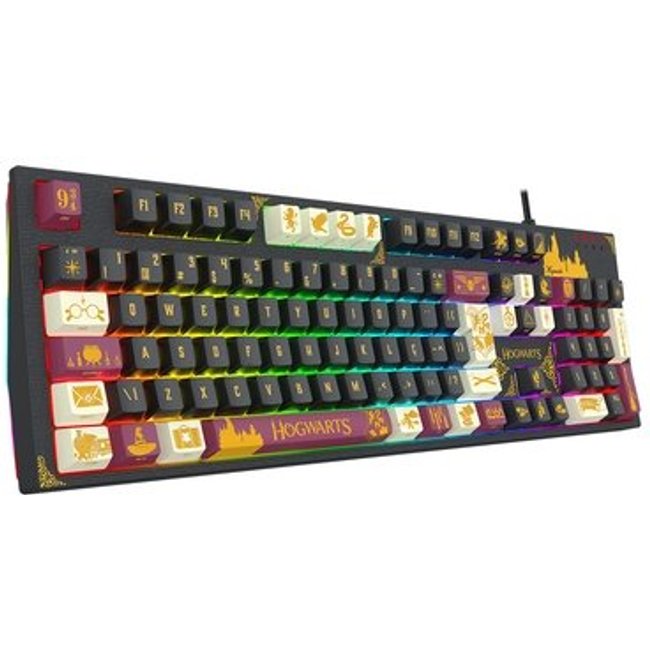Teclado Mecanico Gamer Harry Potter Amsa Hogwart's, RGB, Full Size, ABNT2, USB, Preto - HP-592RGB