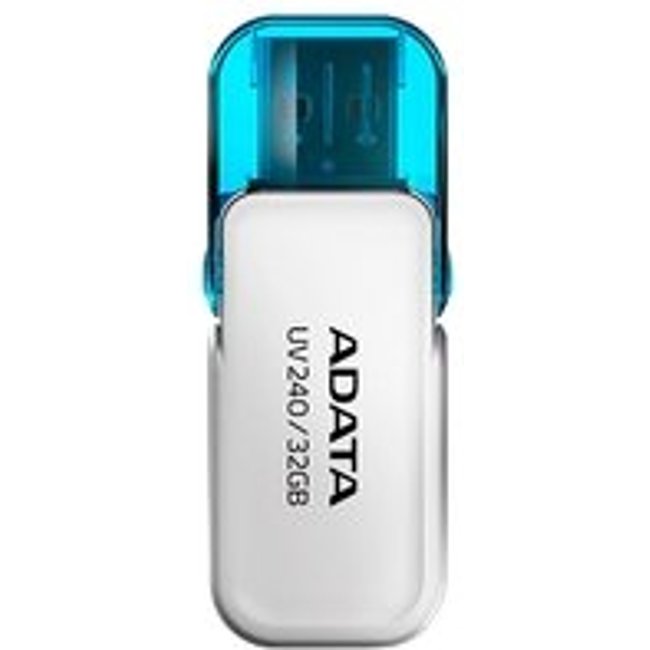 Pen Drive 32GB ADATA UV240, USB 2.0, com Tampa Articulada, Branco - AUV240-32G-RWH