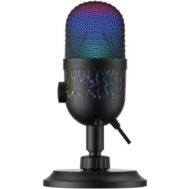 Microfone Gamer Havit GK52, RGB, Cardioide, Conexão 3.5mm, Preto - GK52