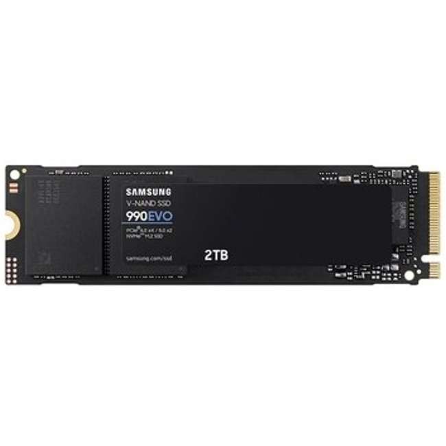 SSD Samsung 990 EVO, 2TB, M.2 2280, PCIe 4.0 x4, NVMe, Leitura: 5000 MB/s, Gravação: 4200 MB/s - MZ-V9E2T0B/AM