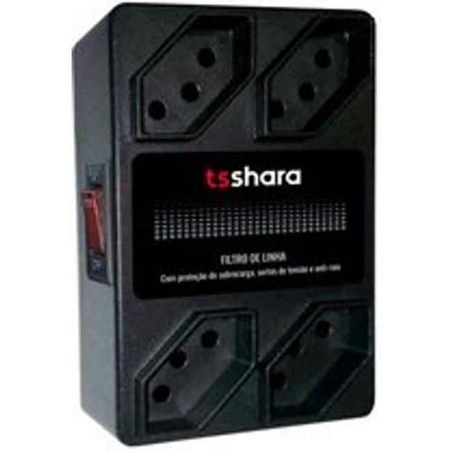 Filtro de Linha TS Shara, Protetor, 10A, Bivolt, 4 Tomadas, Antiraio - 598