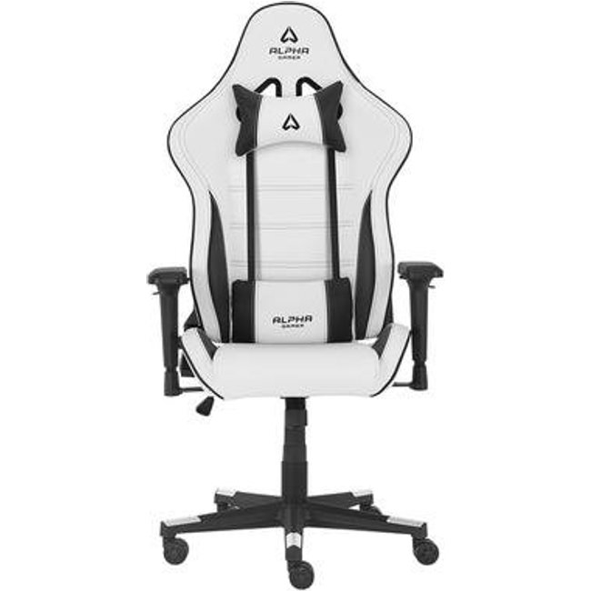 Cadeira Gamer Alpha Gamer Nimbus, Até 125 kg, Apoio de Braço 4D, Reclinável, Branco e Preto - AGNIMBUSBWHT