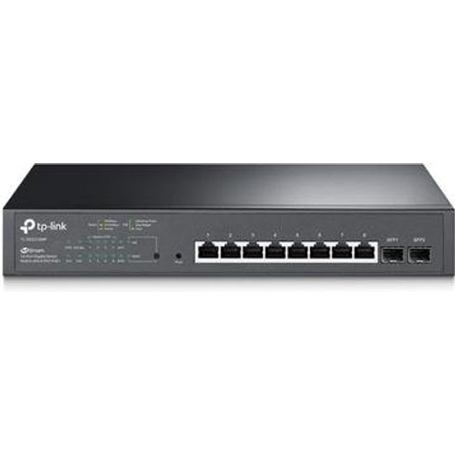 Switch TP-Link Smart Gigabit com 8 Portas PoE+ e 2 Slots SFP JetStream - TL-SG2210MP