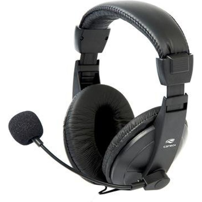 Headset C3Tech Comfort com Microfone, Conexão P2, com Controle de Volume e Almofada de Espuma, Preto - PH-60BK