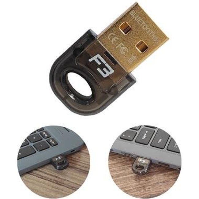 Adaptador Bluetooth 5.0 para PC e Notebook F3, USB 2.0/3.0 - JC-BLU04