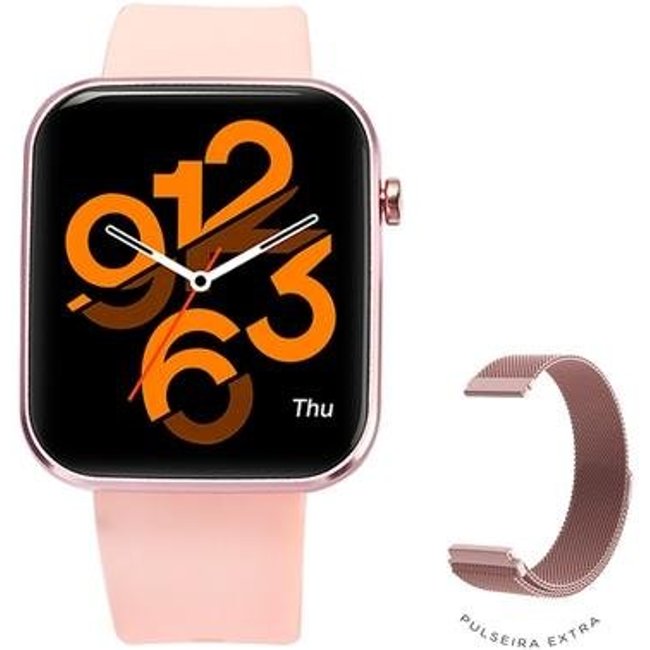 SmartWatch Kabum smart 500, Rosé, Pulseira Extra Rosé Magnético, Compatível IoT Tuya - KBSAC008