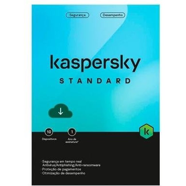 Kaspersky Antivírus Standard 10 Dispositivos 1 Ano, Digital para Download - KL1041KDKFS