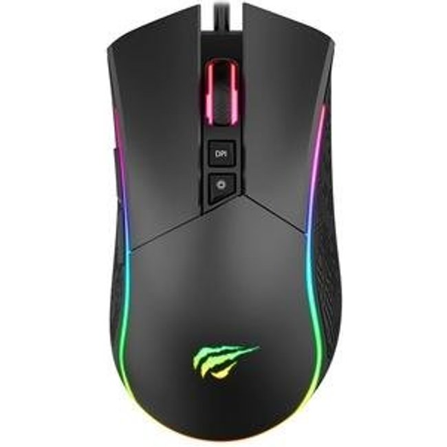 Mouse Gamer Havit, RGB, 4800 DPI, 7 Botões, Preto - MS1001S