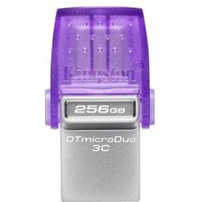 Pen Drive 256GB Kingston DataTraveler microDuo 3C, USB-A/C 3.2 Gen 1, Leitura de 200MB/s - DTDUO3CG3/256GB
