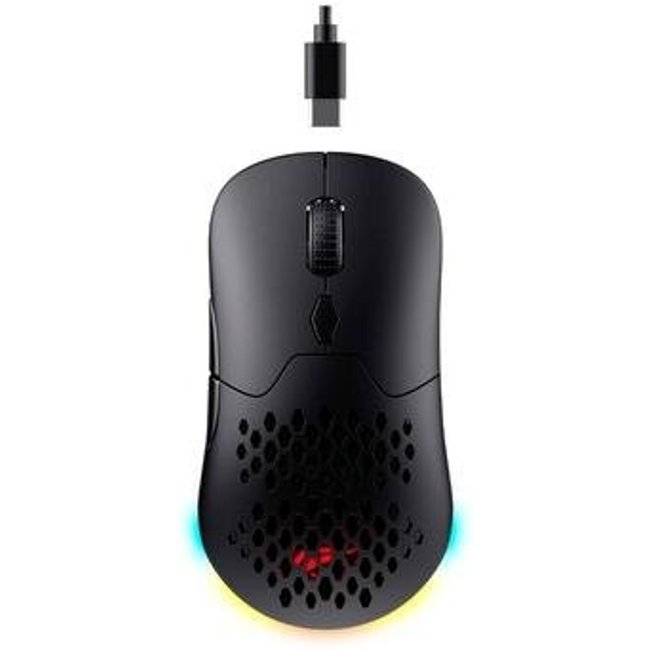 Mouse Gamer Sem Fio Havit MS963WB, RGB, 8000 DPI, 7 Botões, Bluetooth e 2.4G, Preto