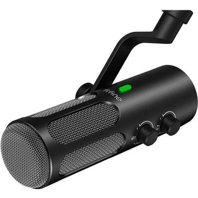 Microfone Dinâmico Fifine, Cardióide, USB Tipo-C e XLR, Preto - TANK3