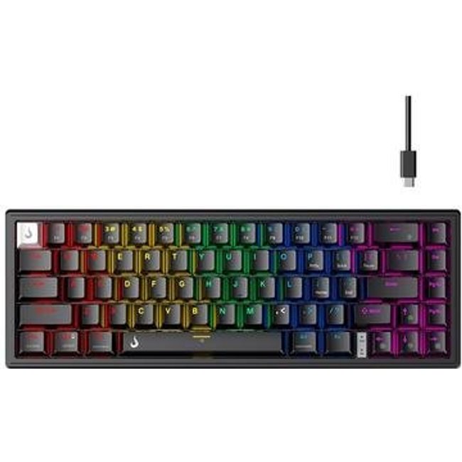 Teclado Mecânico Gamer Rise Mode GM1 Pro Black, ARGB, Mini (65%), Switch Outemu Red, USB-C, Preto - RM-TCM-GM1P-BRED