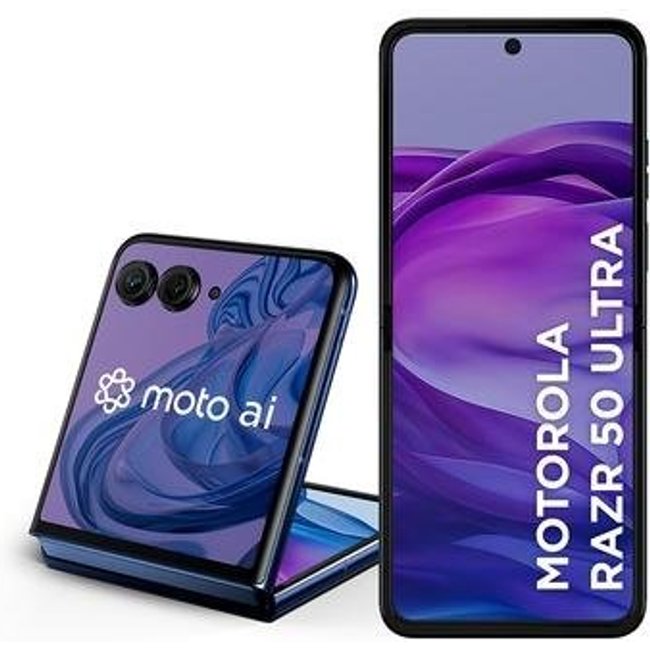 Smartphone Motorola Razr 50 Ultra, 512GB, 24GB RAM, Câmera Dupla 50MP, Tela dobrável 6.9" Externa 4", Moto AI, Azul - PB1T0051BR