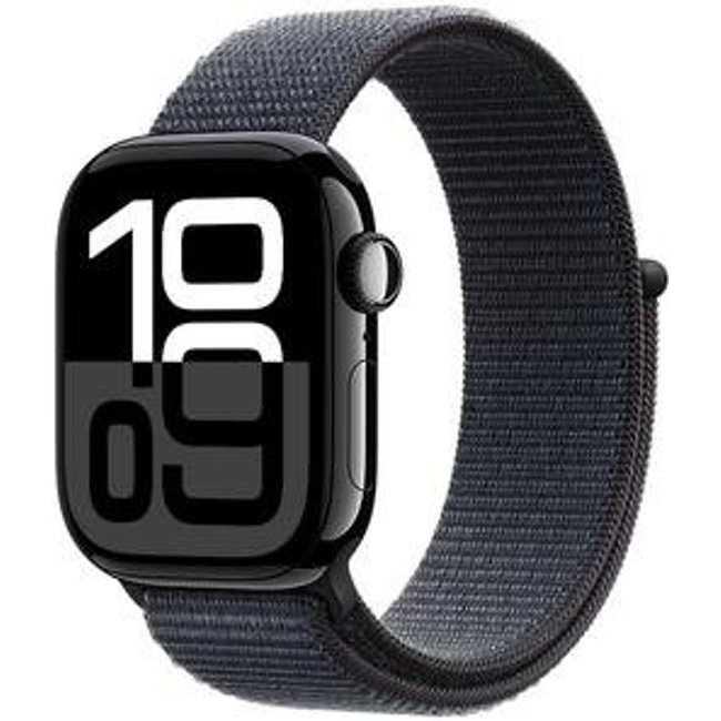 Apple Watch Series 10 GPS, Caixa Preta Brilhante de Alumínio de 42 mm, Pulseira Loop Esportiva Tinto - MWWG3AM/A