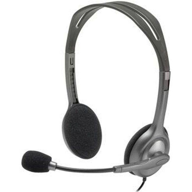 Headset com fio Logitech H111 com Microfone com Redução de Ruído e Conexão 3,5mm - 981-000612