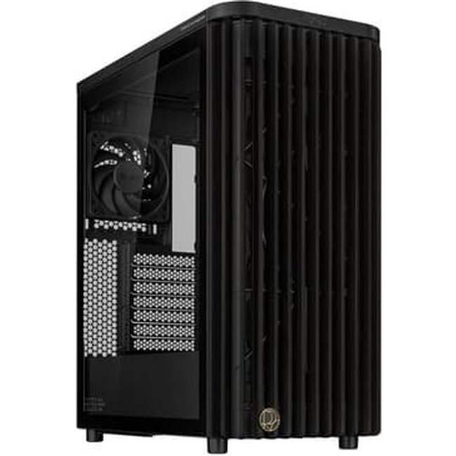 Gabinete ASUS PROART WOOD EDITION PA401, Mid Tower, ATX, Lateral em Vidro Temperado, 3x FANs, Preto - 90DC00M0-B30000