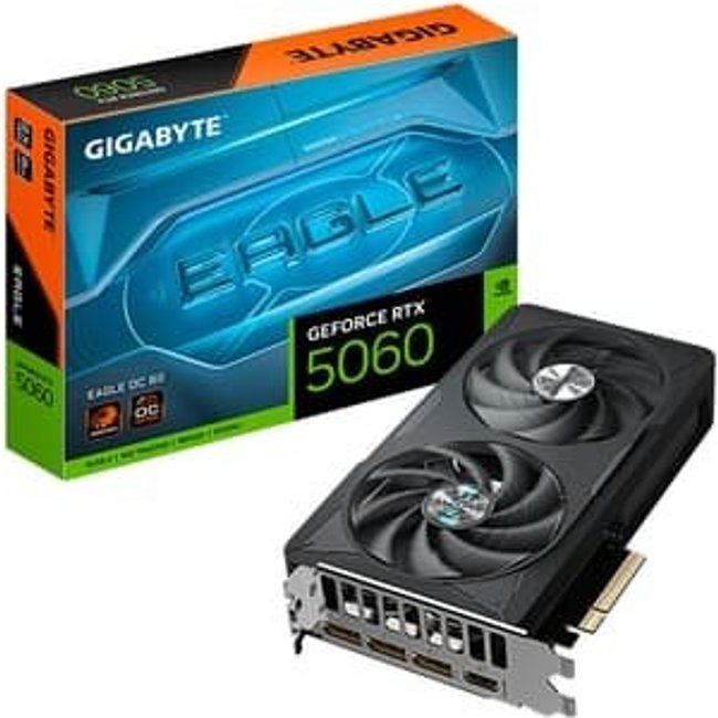Placa de Vídeo Gigabyte RTX 5060 EAGLE OC 8G NVIDIA GeForce, 8GB GDDR7, 128bits, DLSS, Ray Tracing - GV-N5060EAGLE OC-8GD