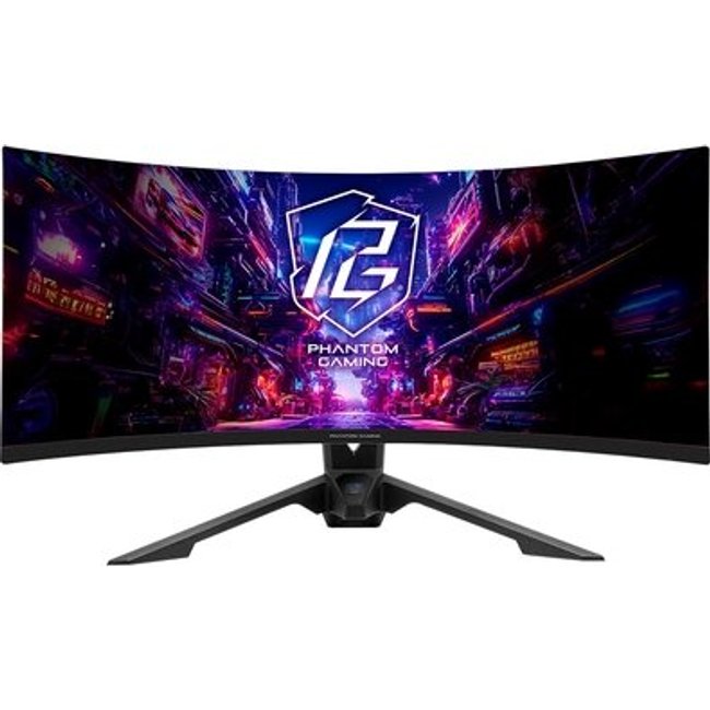 Monitor Gamer Curvo ASRock Phantom 34"", WQHD, 180Hz, 1ms, VA, FreeSync Premium, HDR 400, DP e HDMI, Antena Wi-Fi - PG34QRT2B