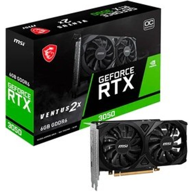 Placa de Vídeo MSI RTX 3050 Ventus 2X OC NVIDIA GeForce, 6GB GDDR6, 96-bit - G3050V2X6C