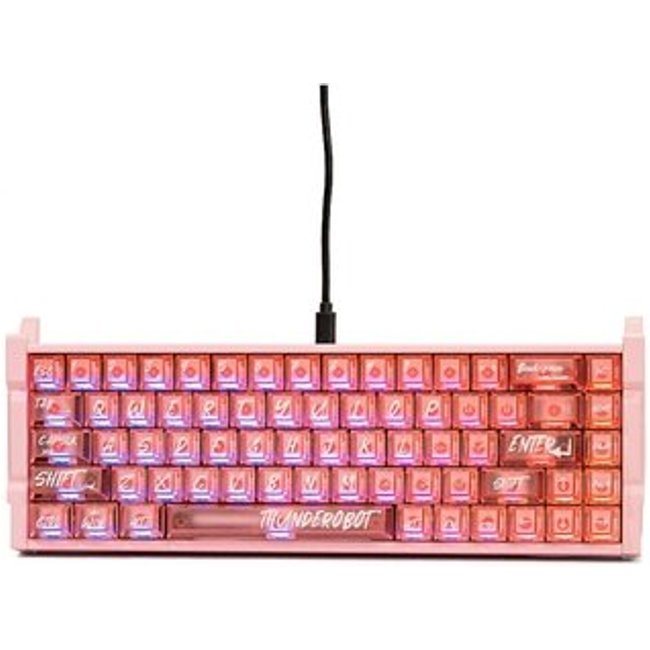 Teclado Magnético Gamer Thunderobot VIC68 SE, Switch Unionwell Polar Pro, 8KHz, Hot-Swappable, RGB, 68%, USB-C, Rosa - JM03NY00E