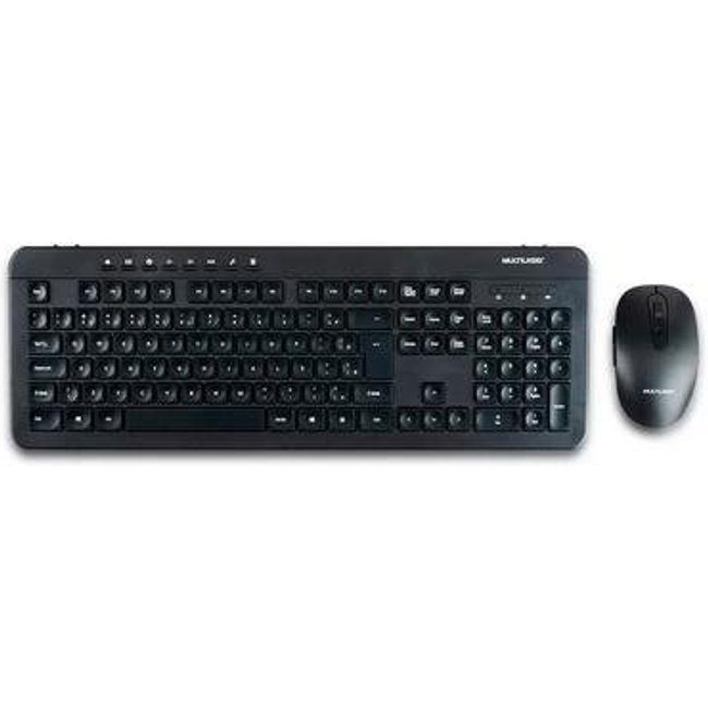 Teclado e Mouse Sem Fio Multi, Recarregavel, Conexão 2.4Ghz e USB, Preto - TC250