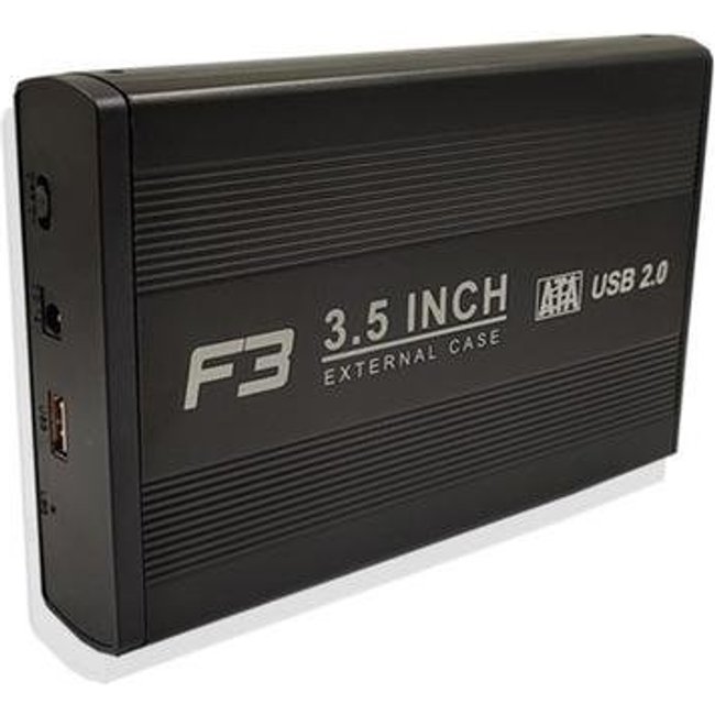 Case para Hd Externo 3,5" SATA USB 2.0, Preto JC-CS3.5