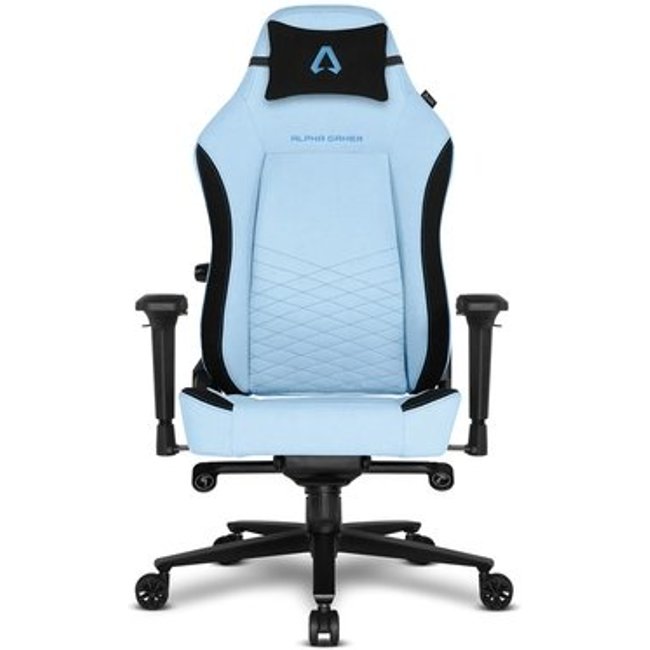 Cadeira Gamer Alpha Gamer Alegra Fabric, Até 150 kg, Apoio de Braço 4D, Mecanismo Frog, Apoio Lombar Ajustável, Azul - AGALEGRA-F-BL