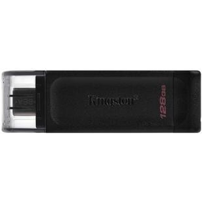 Pen Drive 128GB Kingston DataTravaler 70, USB-C 3.2, Preto - DT70/128GB