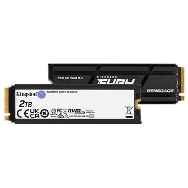 SSD Kingston Fury Renegade, 2TB, M.2 2280, PCIe 4.0 x4, NVMe, Leitura: 7300 MB/s, Gravação: 7000 MB/s, com Dissipador, Compatível com PS5 - SFYRDK/2000G