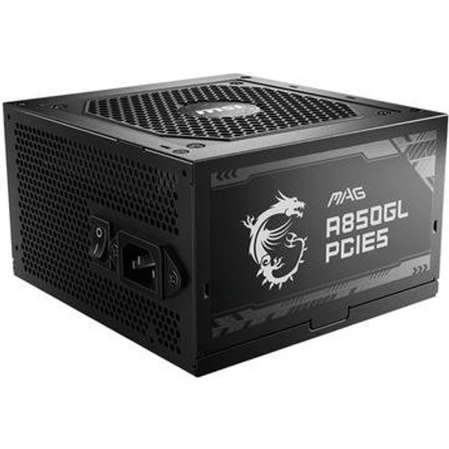 Fonte MSI MAG A850GL, 850W, 80 Plus Gold, Modular, PFC Ativo, Com Cabo, Preto