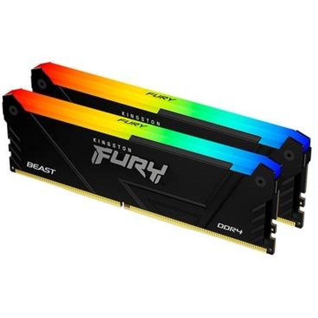 Memória RAM Kingston Fury Beast, RGB, 64GB (2x32GB), 3200MHz, DDR4, CL16, Preto - KF432C16BB2AK2/64
