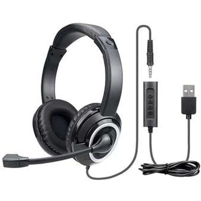 Headset Multi HF600, Drivers 40mm, P3 e USB, Slot para Tablet ou Celular, ABNT2, Preto - PH427