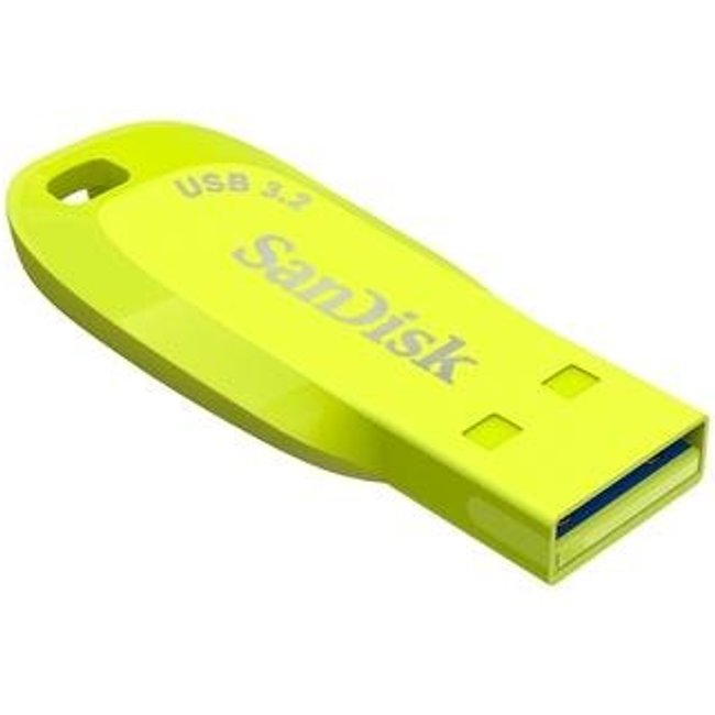 Pen Drive 64GB SanDisk Ultra Shift, USB 3.2, Amarelo Fluorescente - SDCZ410-064G-G46EP