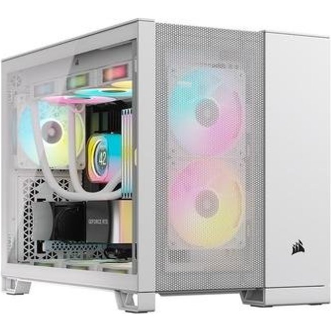 Gabinete Gamer Corsair 2500D, Mini-Tower, M-ATX, Lateral em Vidro Temperado, Sem FANs, Branco - CC-9011264-WW