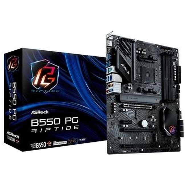 Placa-Mãe ASRock Phantom Gaming B550 PG Riptide, AMD B550 , ATX, DDR4, Preto - 90-MXBGH