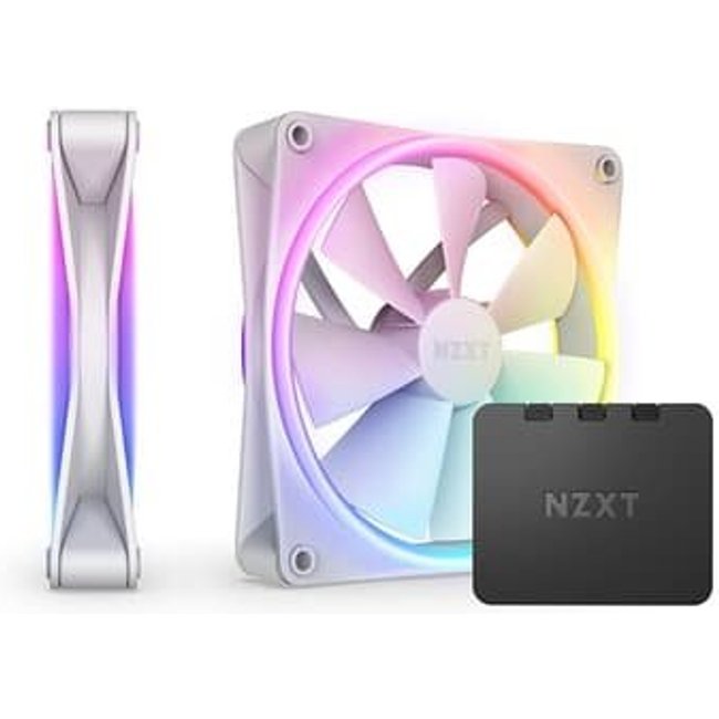 Kit com 2 Ventoinhas NZXT F140RGB Duo, 140mm, Led RGB, Branco - RF-D14DF-W1