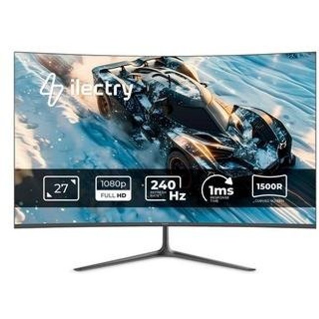 Monitor Gamer curvo ilectry Vision 2724C, 27" FHD, HDMI e DP, Preto - IYVISION2724C
