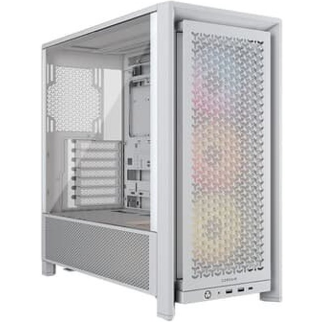 Gabinete Gamer Corsair 4000D RS ARGB, Mid Tower, Lateral em Vidro, com 3x Fans RS ARGB, Branco - CC-9011297-WW