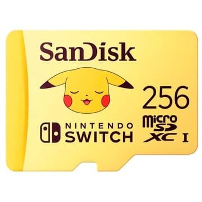 Cartão de Memória SanDisk MicroSD 256GB, Nintendo Switch Pokémon - SDSQXAO-256G-GN6ZK