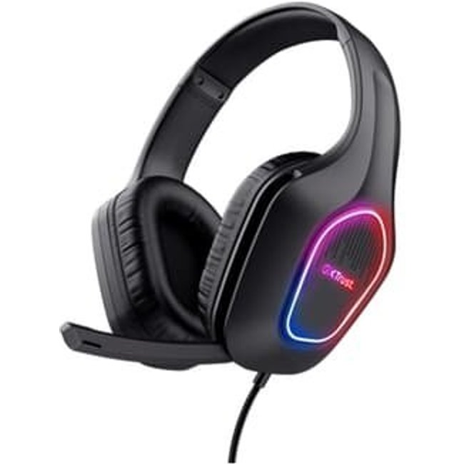 Headset Gamer GXTrust 416 Zirox, Multiplataforma P3, Iluminação LED, Microfone Dobrável, Leve, Preto - 25331
