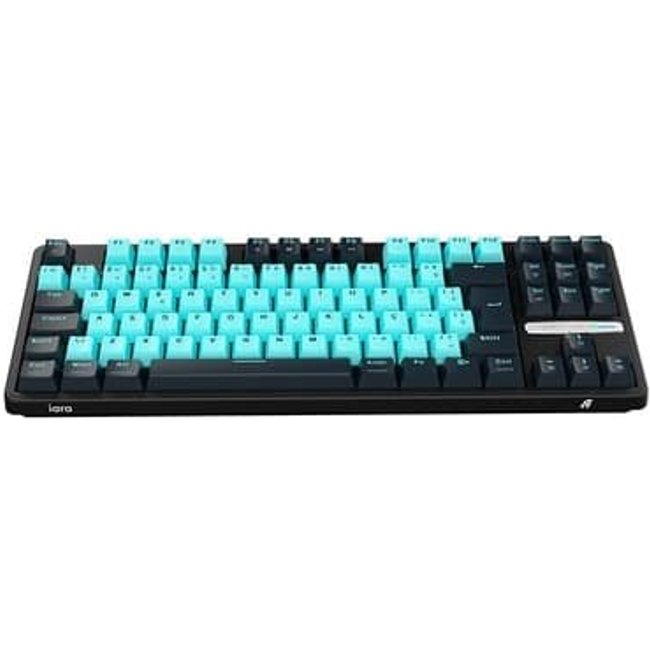 Teclado Gamer Aplus Gasket Iara Obsedian Aqua, Iluminaçao Lateral, Hotswap, 80%, Switch Red Huano, Preto - AK400A