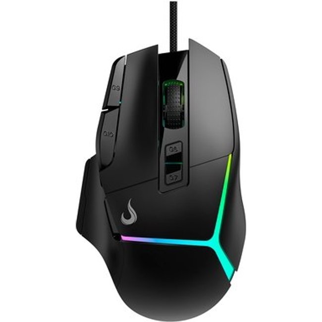 Mouse Gamer Rise Mode Laser Pro Black RGB, 16000 DPI, 10 Botões, Preto - RM-MG-LP-B