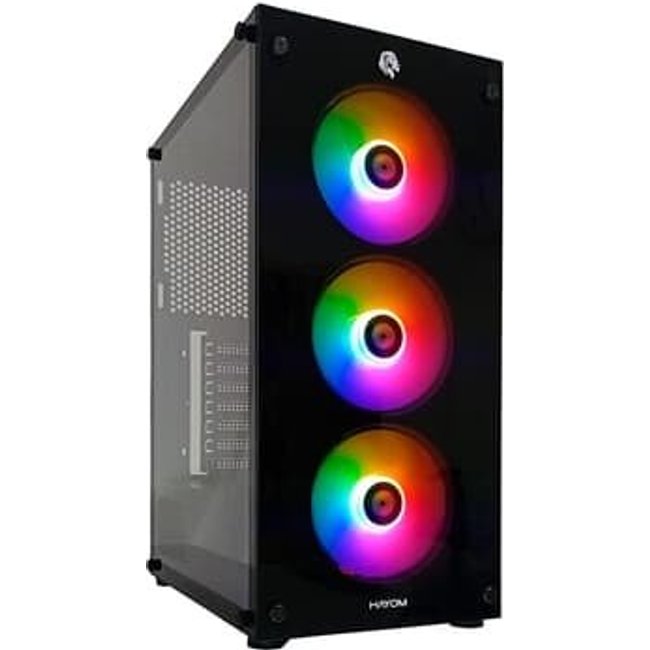 Gabinete Gamer HAYOM GB1769, Mid Tower, Lateral em Vidro, 3X Fans, Preto - GB.17.10.69