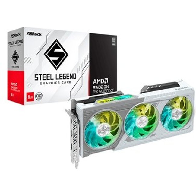Placa de Vídeo ASRock RX 9060 XT SL 8GO AMD Radeon, 8GB, GDDR6, 128bits, Triple Fan, OpenGL 4.6, RDNA 4 - RX9060XT SL 8GO